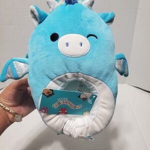 New Squishmallows Tatiana the Dragon Blue Slippers Kids 13-1Y Slip-On Shoes‎